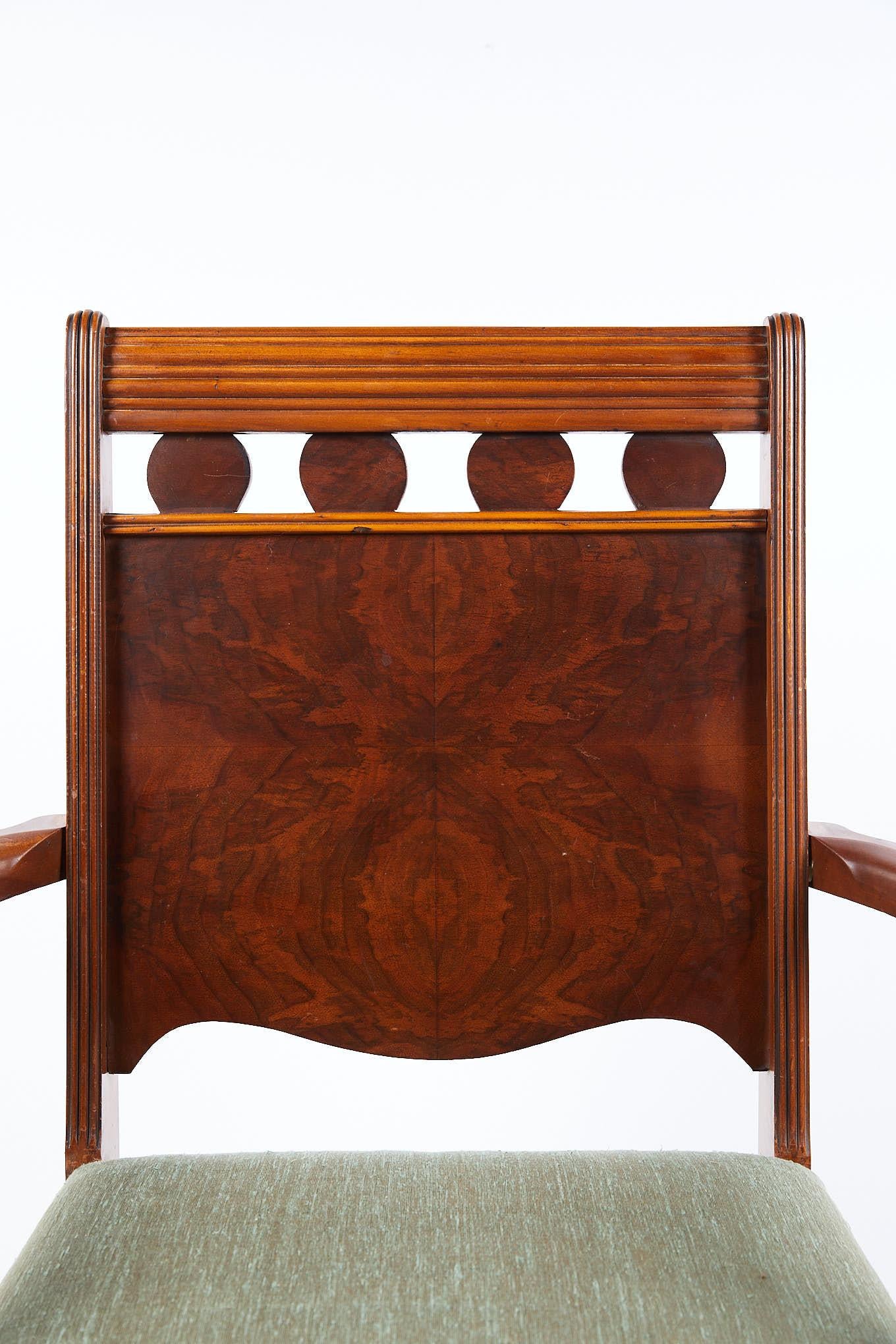 Art Deco Burl Walnut Side Chair 4