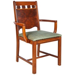 Art Deco Burl Walnut Side Chair