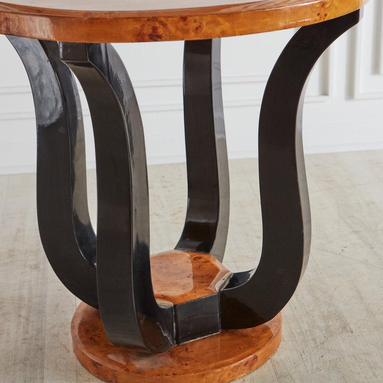 Art Deco Burl Wood Accent Table For Sale at 1stDibs