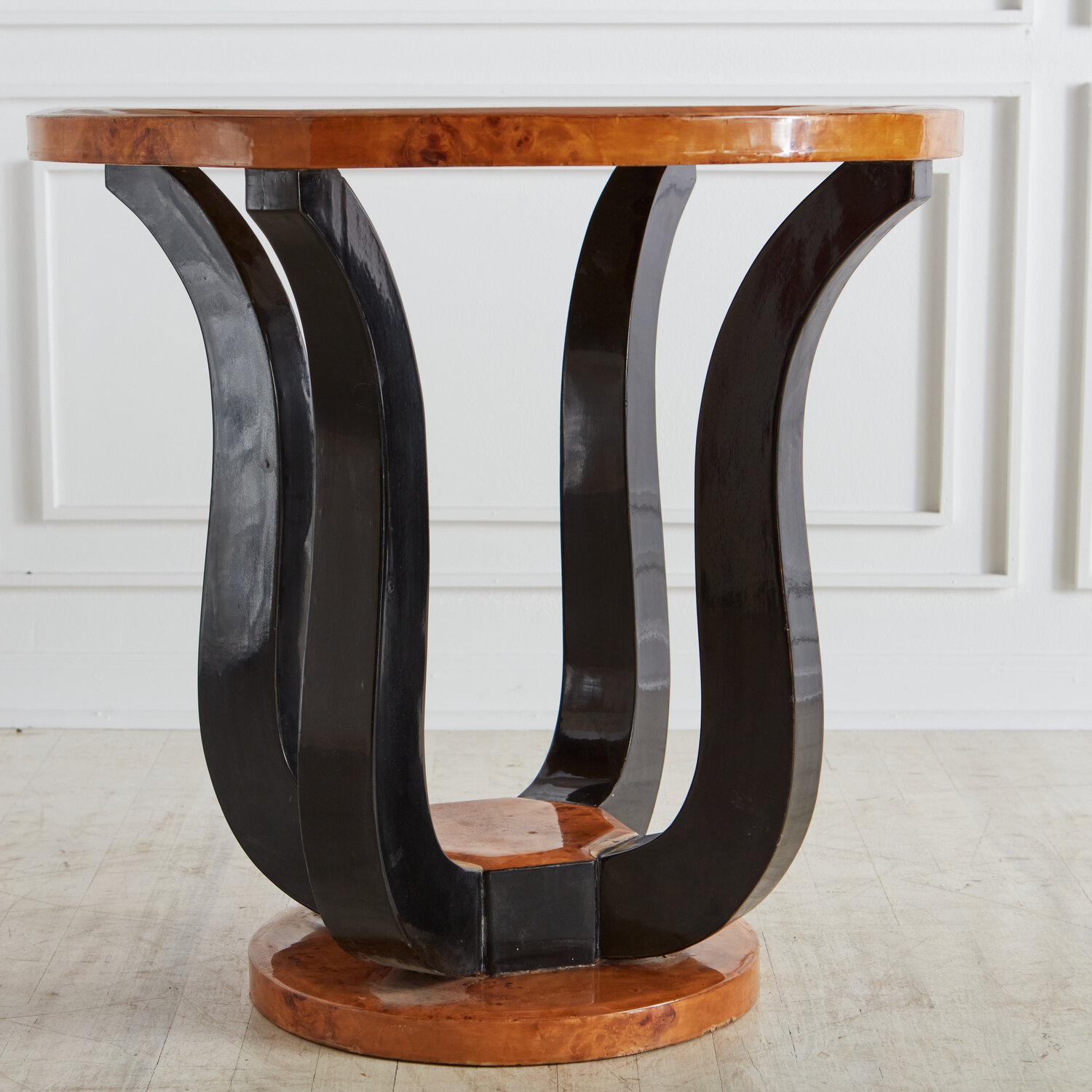 20th Century Art Deco Burl Wood Accent Table