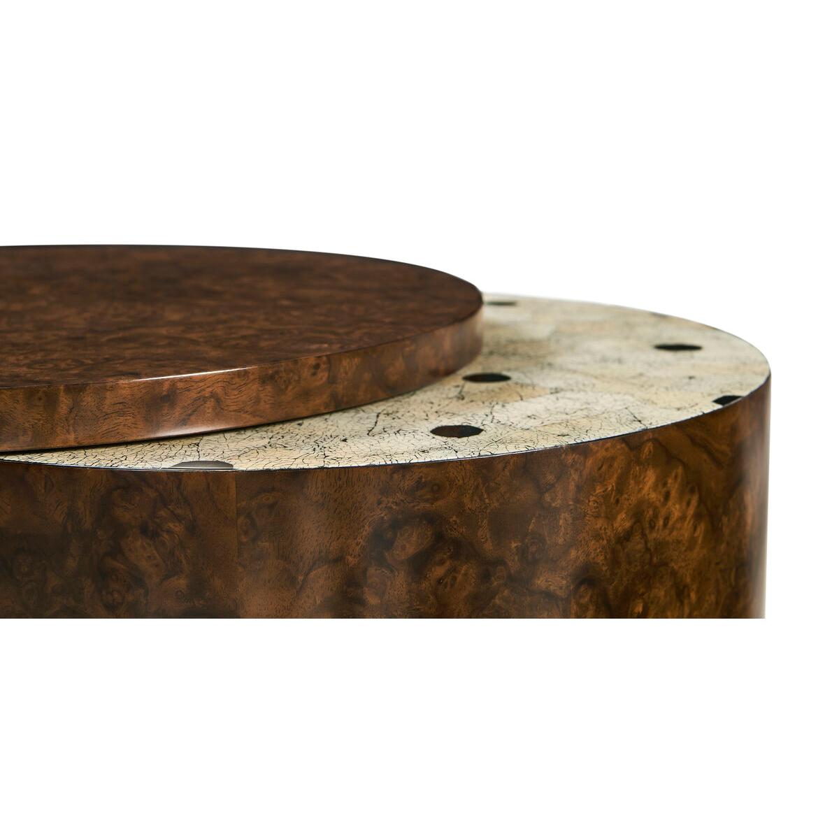 Art Deco Burl Wood Accent Table For Sale 2