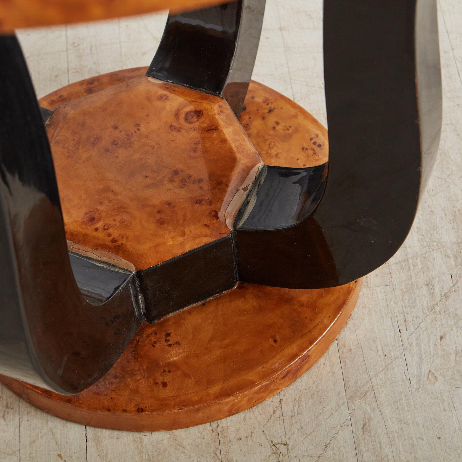 Art Deco Burl Wood Accent Table 1