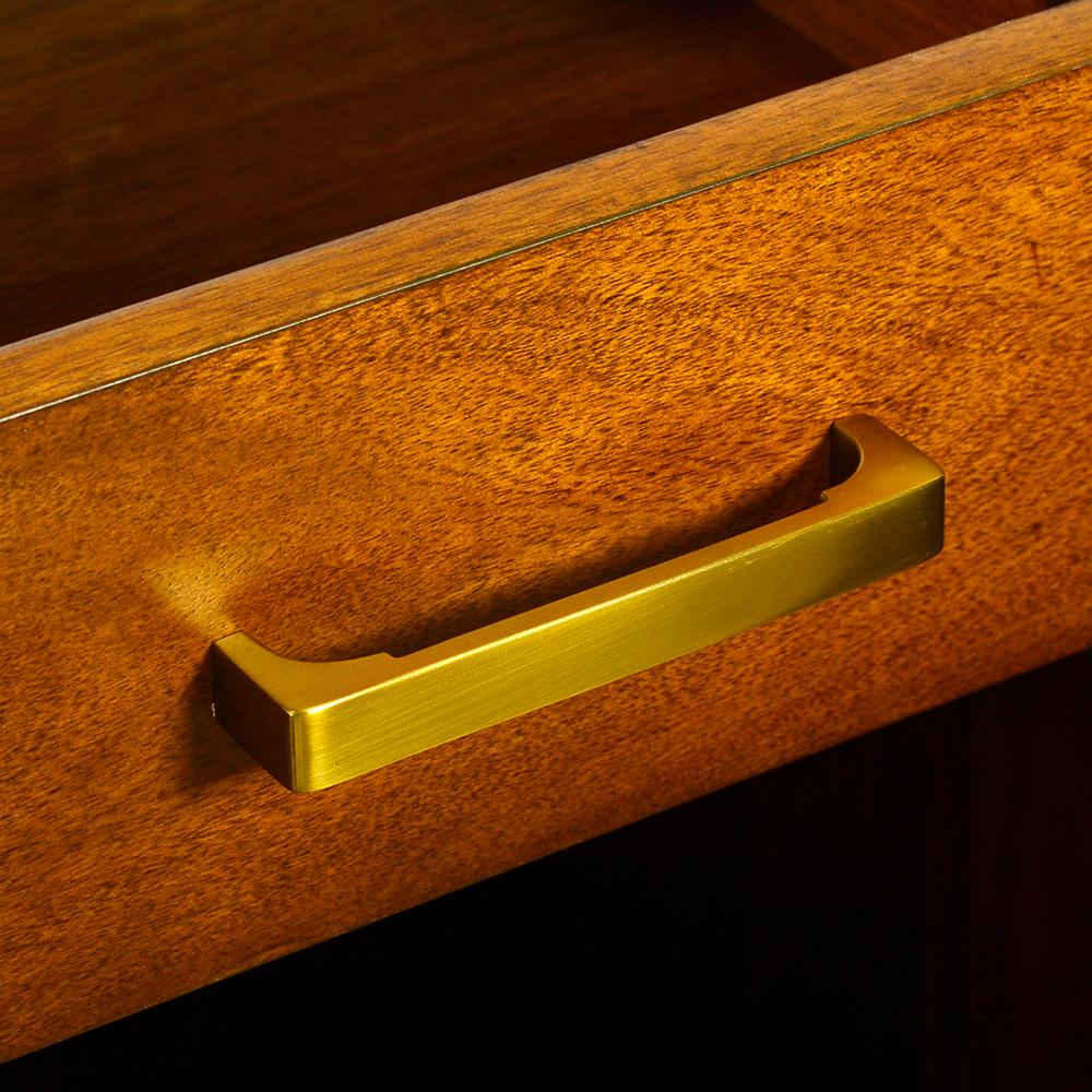 Mueble Bar de Madera Burl Art Decó Metal en venta