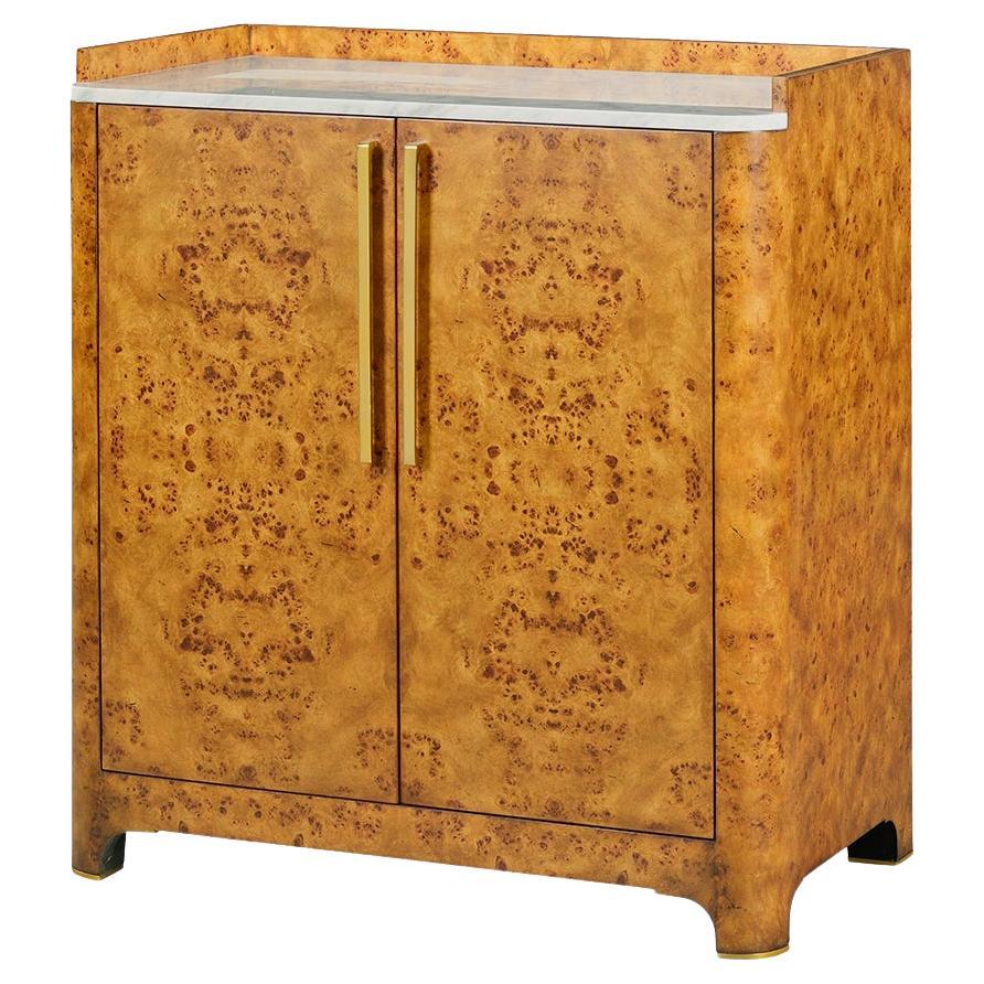 Meuble de bar Art Déco en bois de ronce