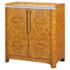 Meuble de bar Art Déco en bois de ronce