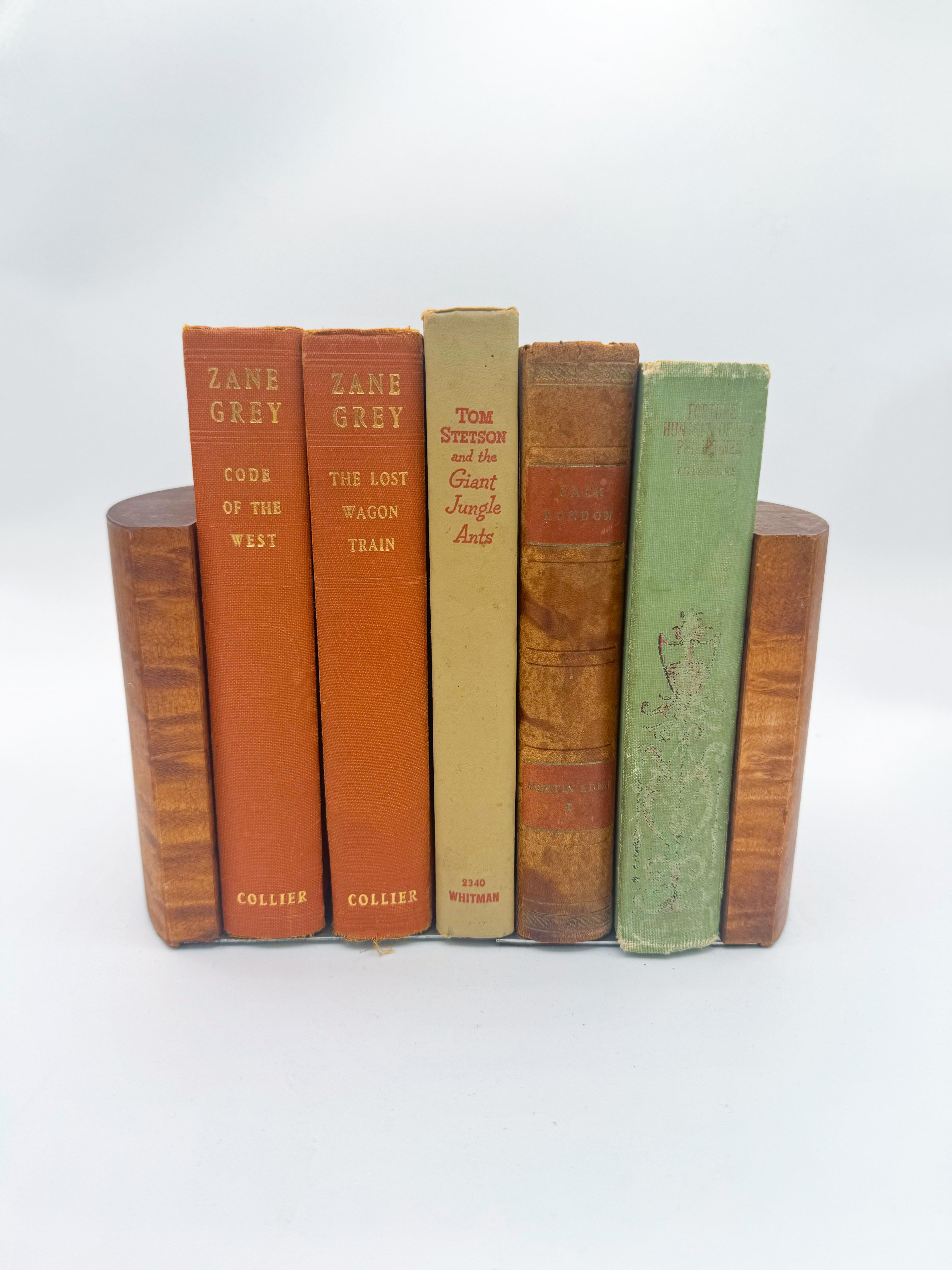 Art Deco Burl Wood Bookends Pair, Mid-Century Modern For Sale 1