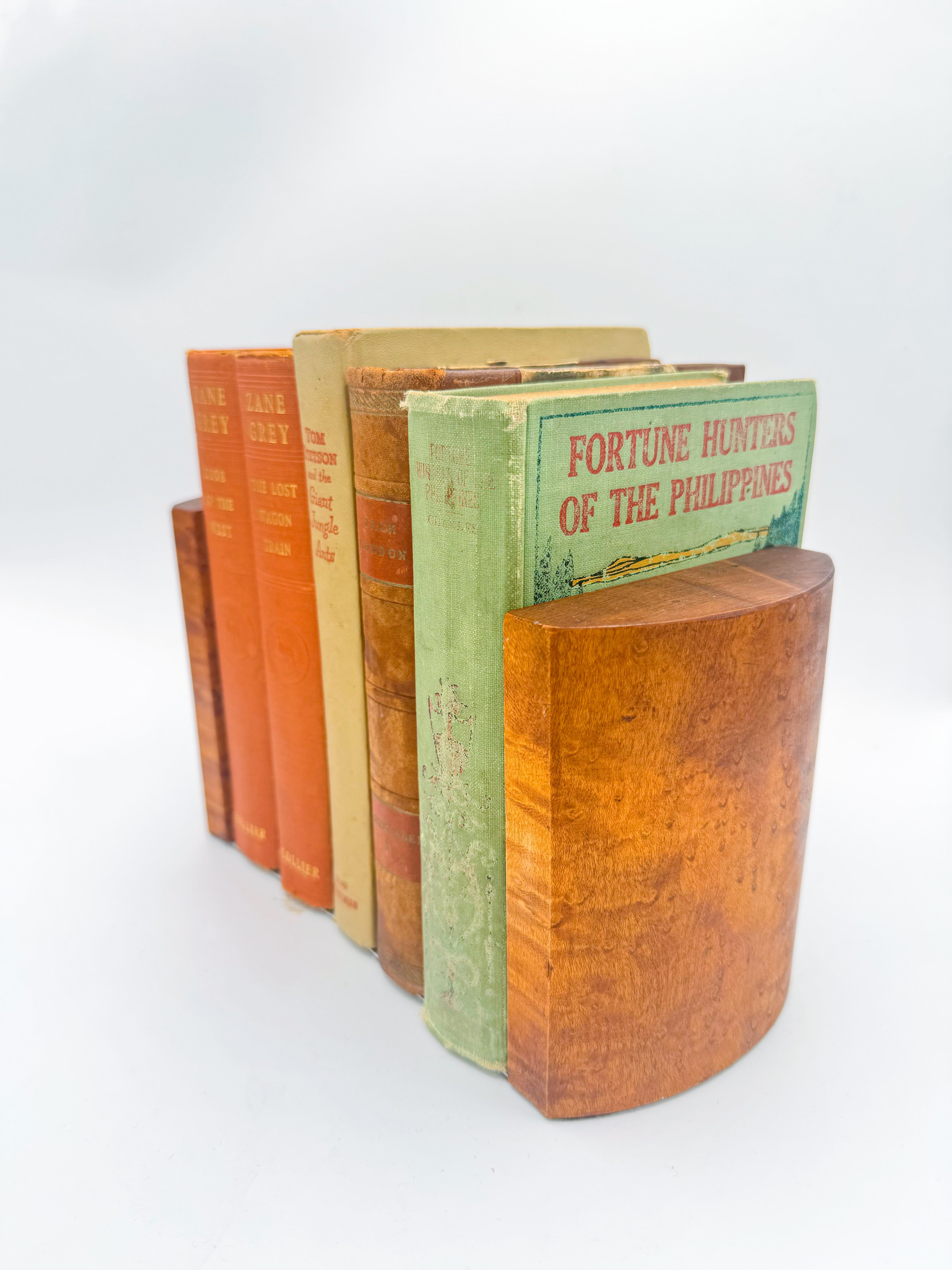 Art Deco Burl Wood Bookends Pair, Mid-Century Modern For Sale 3