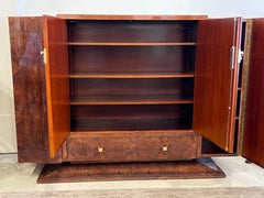 Art Deco Burl Wood and Shagreen Cabinet by Maison Dominique Paris