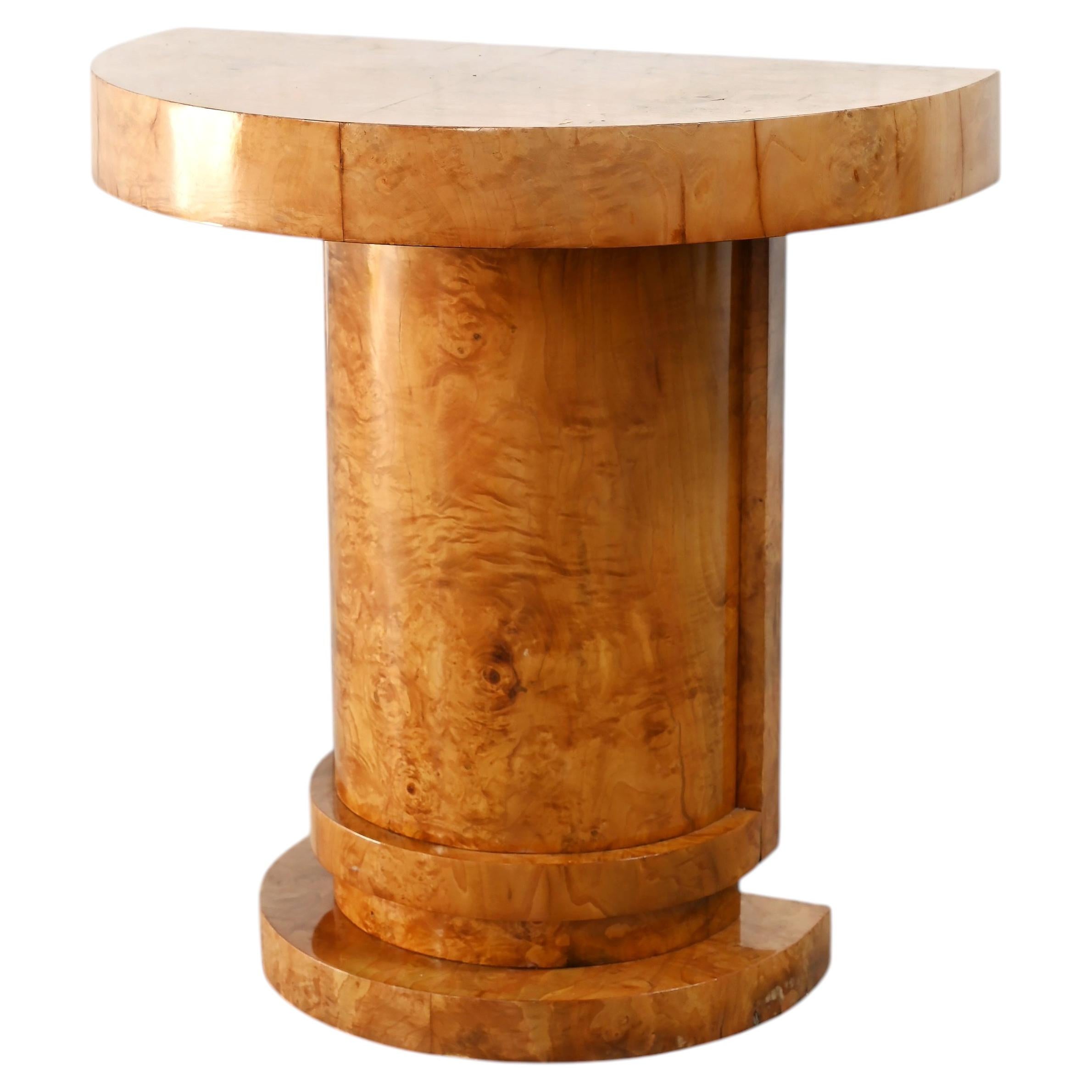 Art Deco Burl Wood Console Table, France, 1930s
