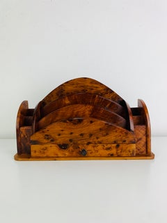 Art Deco burl wood letter holder, 1940's, France