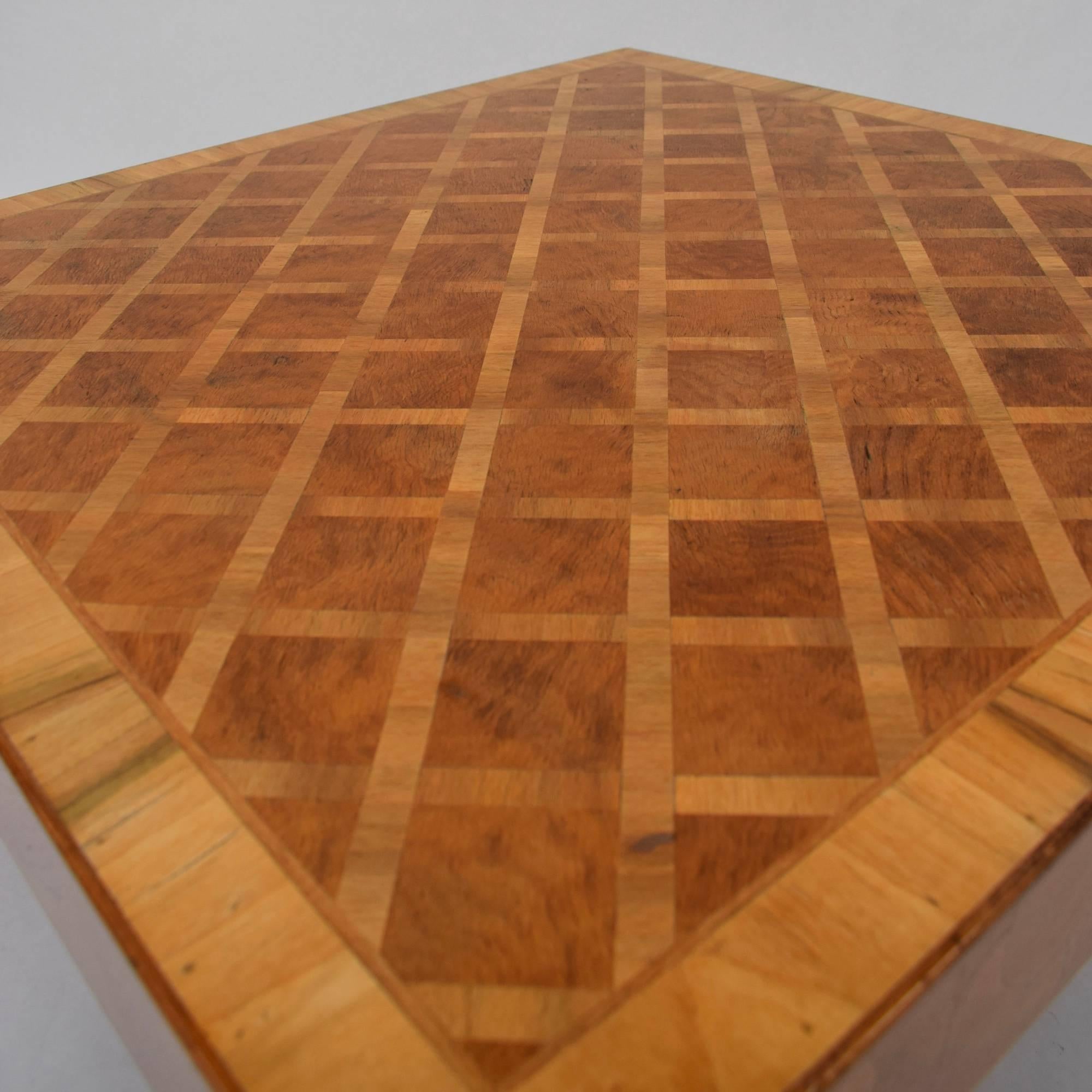 Art Deco Burl Wood Marquetry Coffee Table 2