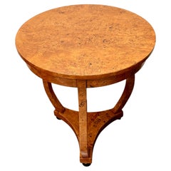 Art Deco Burl Wood Side Table by Jules Leleu, 1930s France