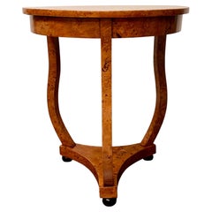 Art Deco Burl Wood Side Table by Jules Leleu, 1930s France