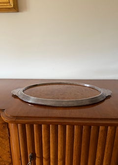 Art Deco burl wood tray, France 1930s