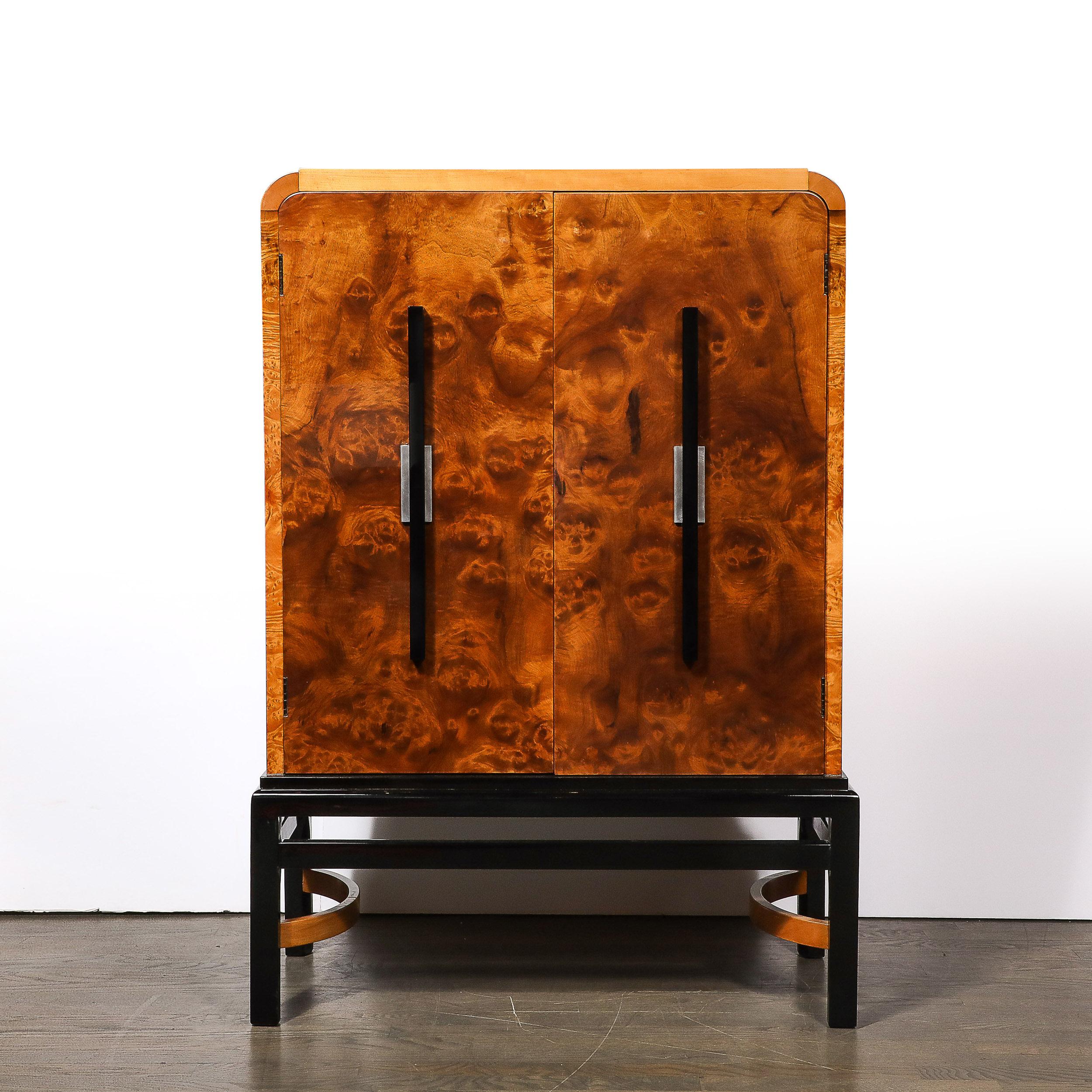 American Art Deco Burled Walnut Bar Cabinet by Donald Deskey for the Hastings Company