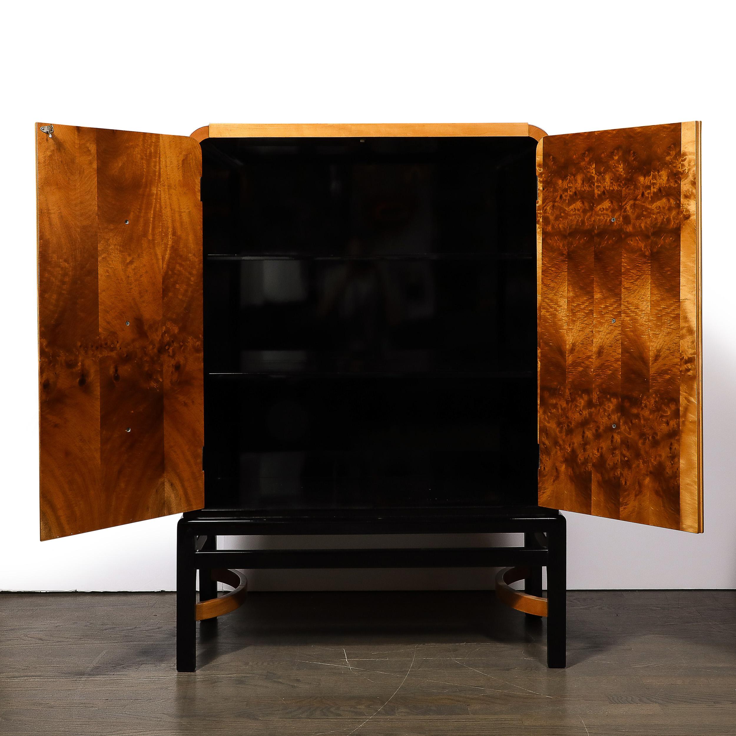 Art Deco Burled Walnut Bar Cabinet by Donald Deskey for the Hastings Company For Sale 1