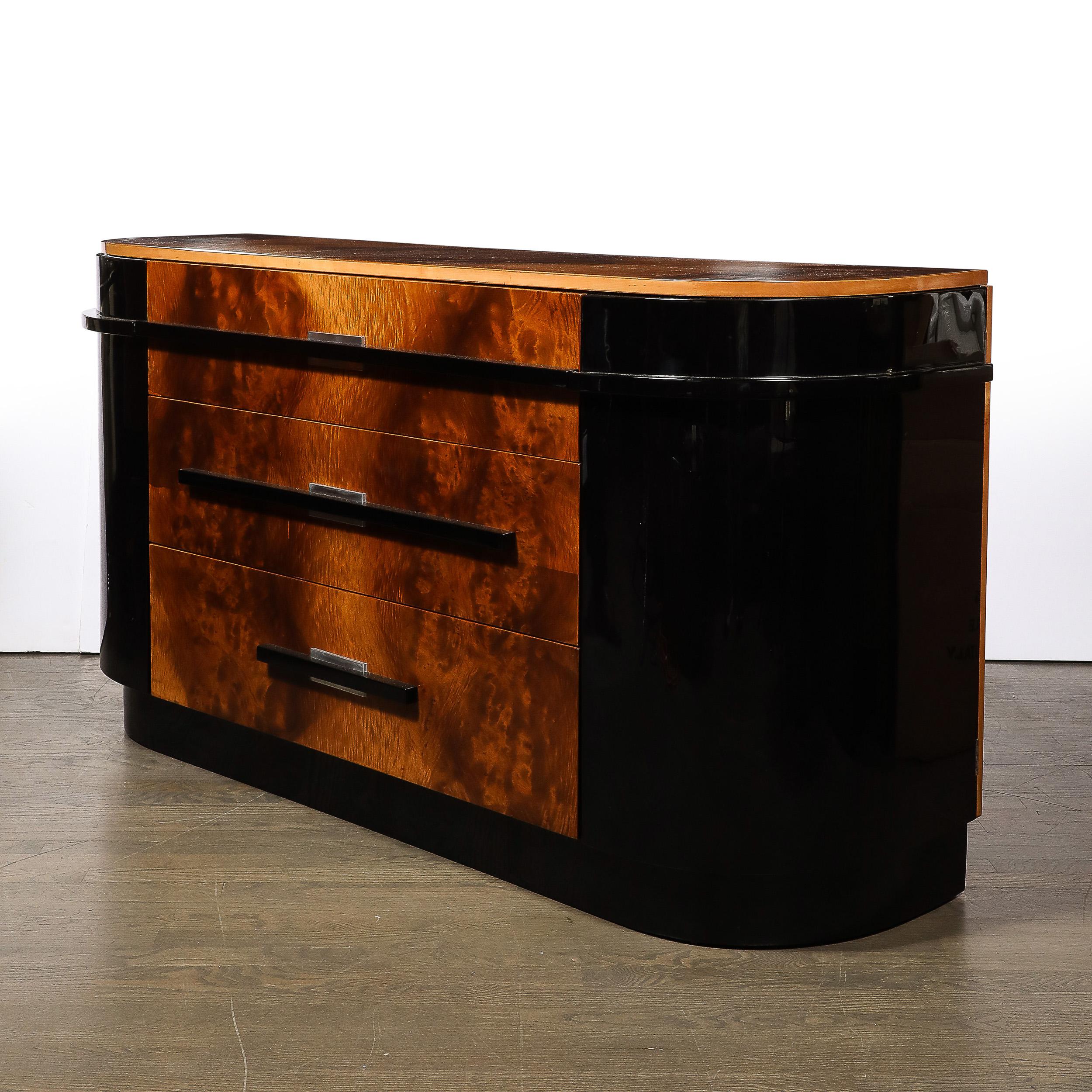 Mid-20th Century Art Deco Burled Walnut Sideboard by Donald Deskey for the Hastings Company For Sale