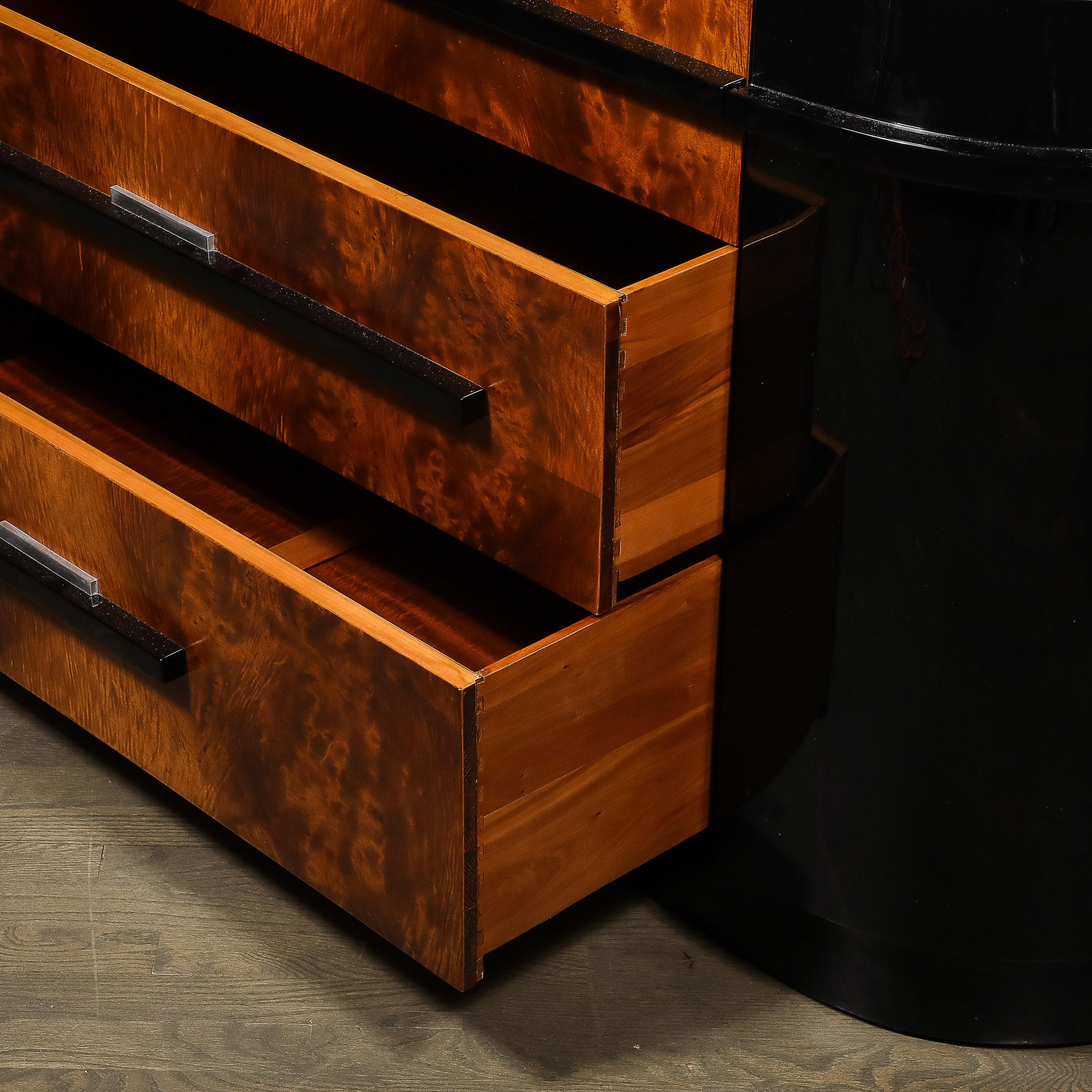 Aluminum Art Deco Burled Walnut Sideboard by Donald Deskey for the Hastings Company