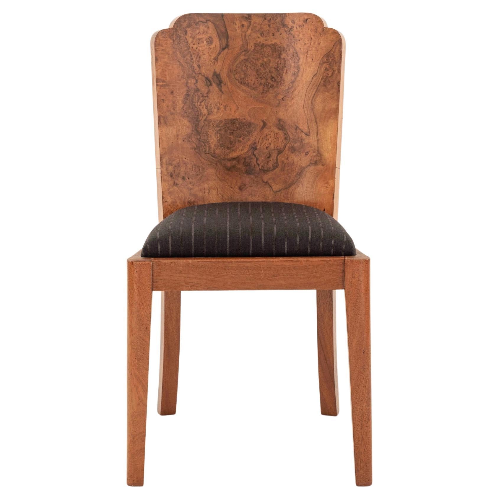 Art Deco Burlwood Chair For Sale