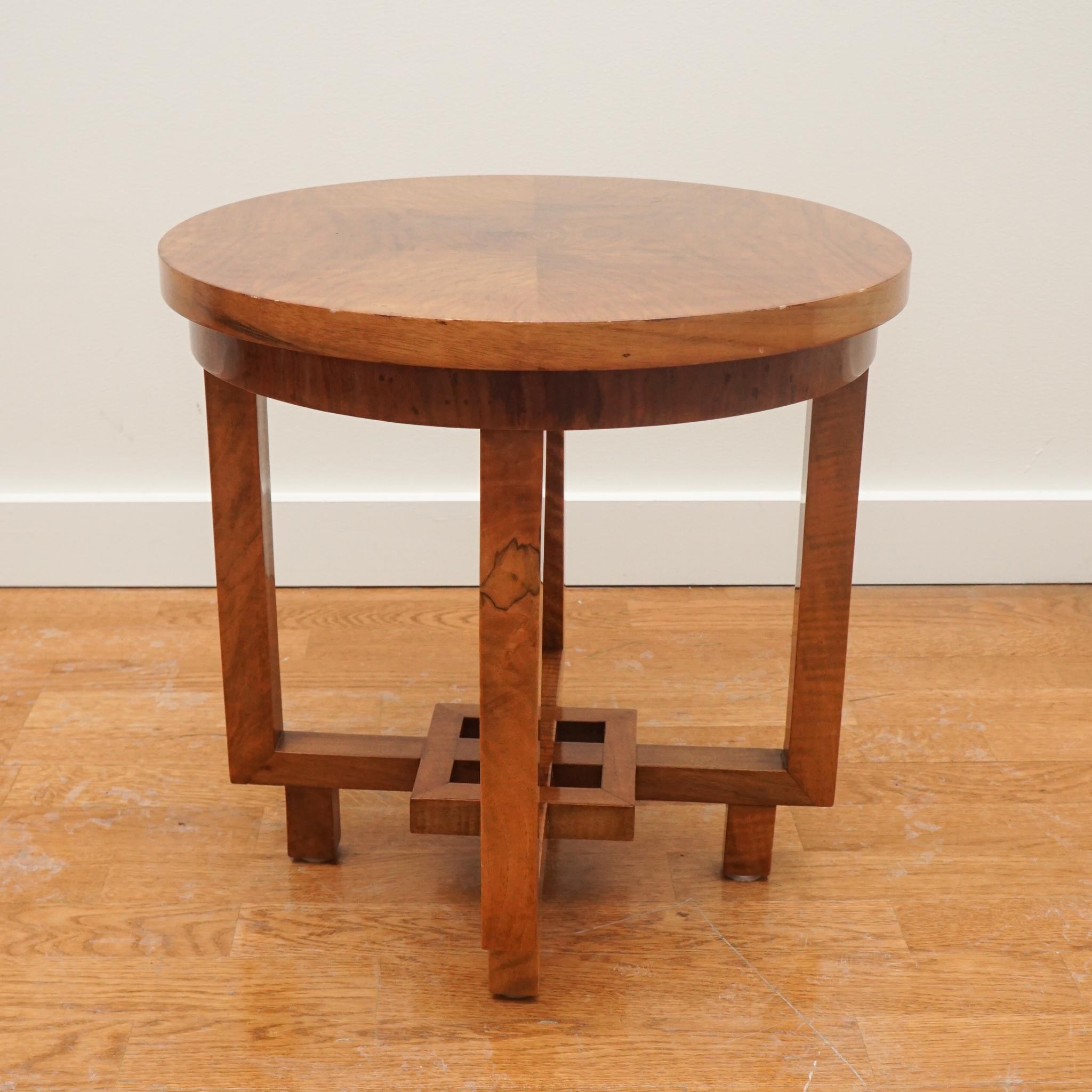 Art Deco Burlwood Occasional Table In Good Condition In Hudson, NY