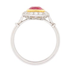 Art Deco Burmese Ruby and Diamond Ring, circa 1930s