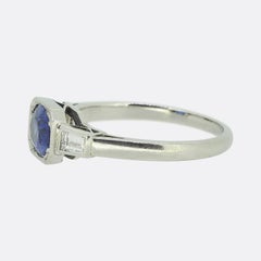 Anello con zaffiro e diamante birmano Art Deco
