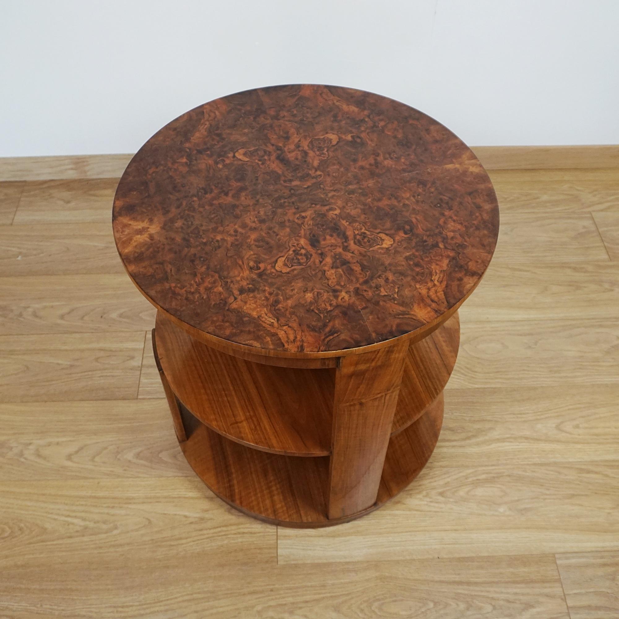 Art Deco Burr and Figured Walnut Library Table im Zustand „Gut“ im Angebot in Forest Row, East Sussex