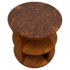 Art Deco Burr and Figured Walnut Library Table