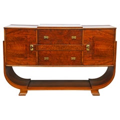 Vintage Art Deco Burr and Figured Walnut Sideboard Attributed to Harry & Lou Epstein