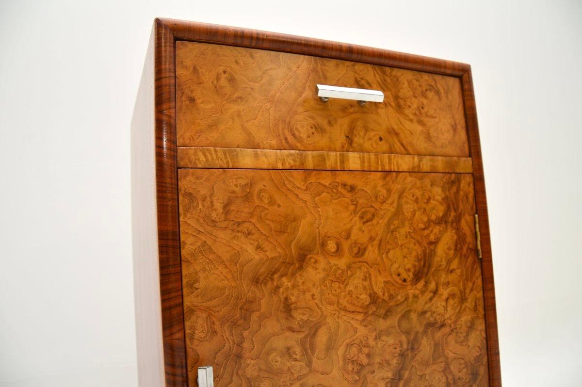 Comodino Art Déco in radica e noce in vendita 3