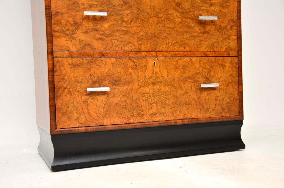 Commode Art Déco en loupe d'orme et noyer en vente 3