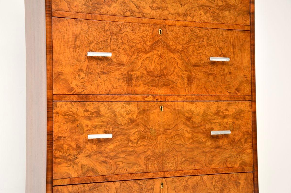 Commode Art Déco en loupe d'orme et noyer en vente 2