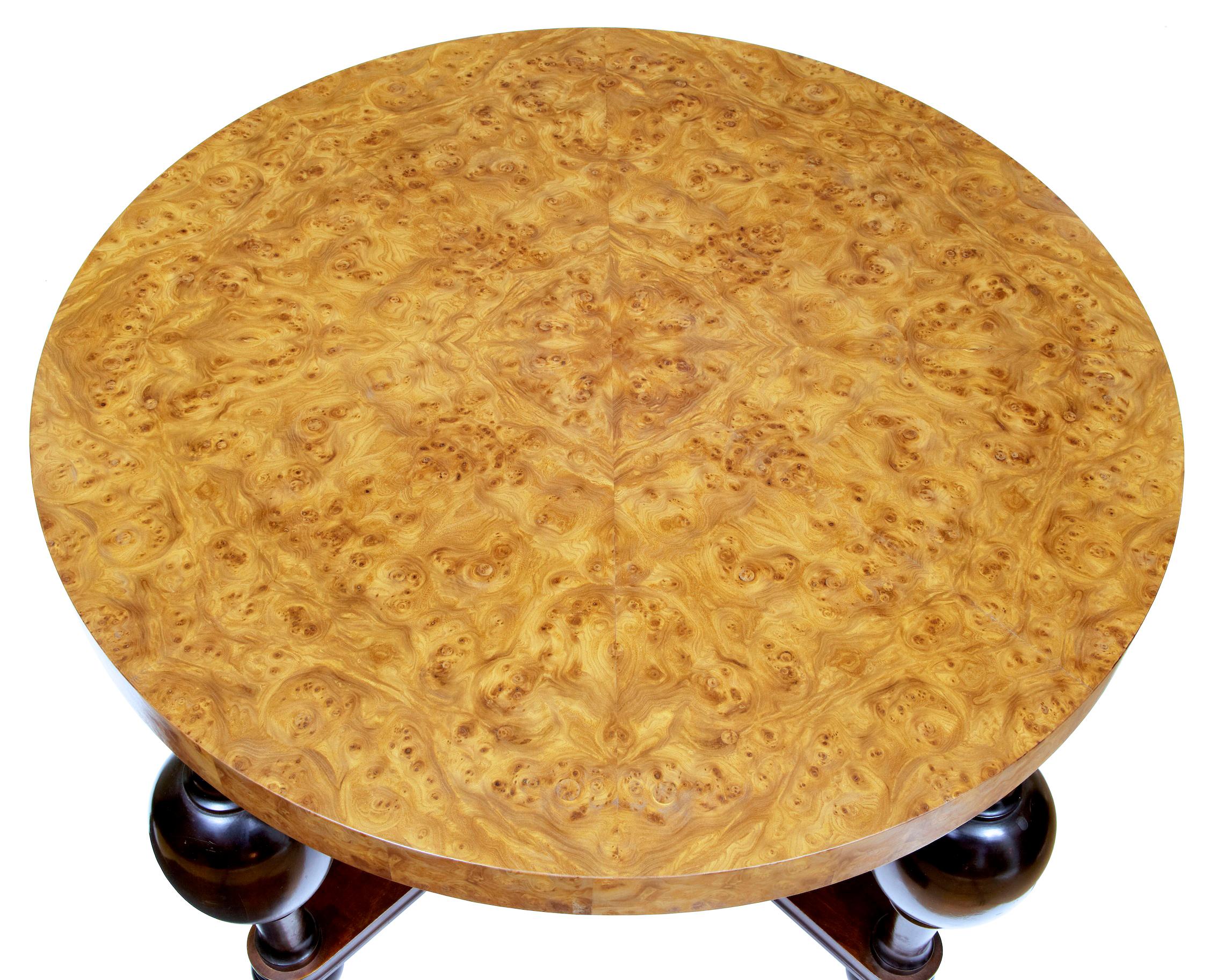 Swedish Art Deco Burr Elm Coffee Table