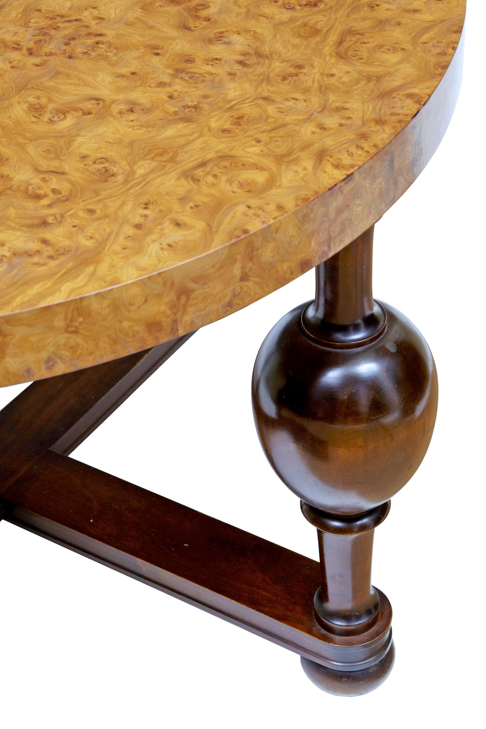Veneer Art Deco Burr Elm Coffee Table