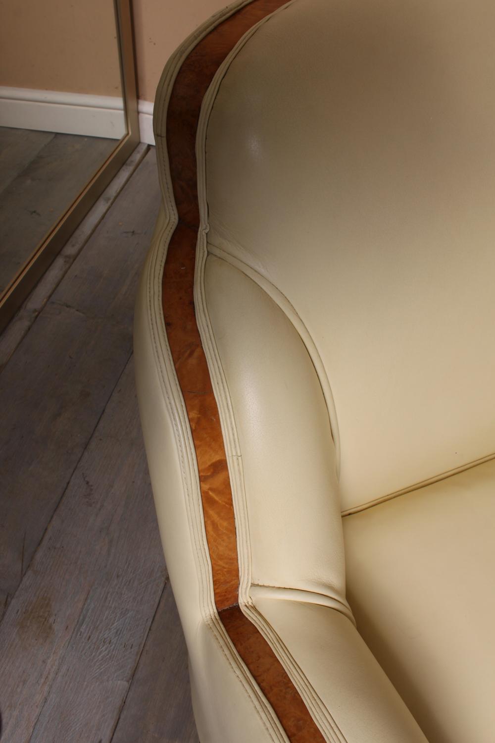 Art Deco Burr Maple and Leather Cloud Suite by Epstein, circa 1930 2
