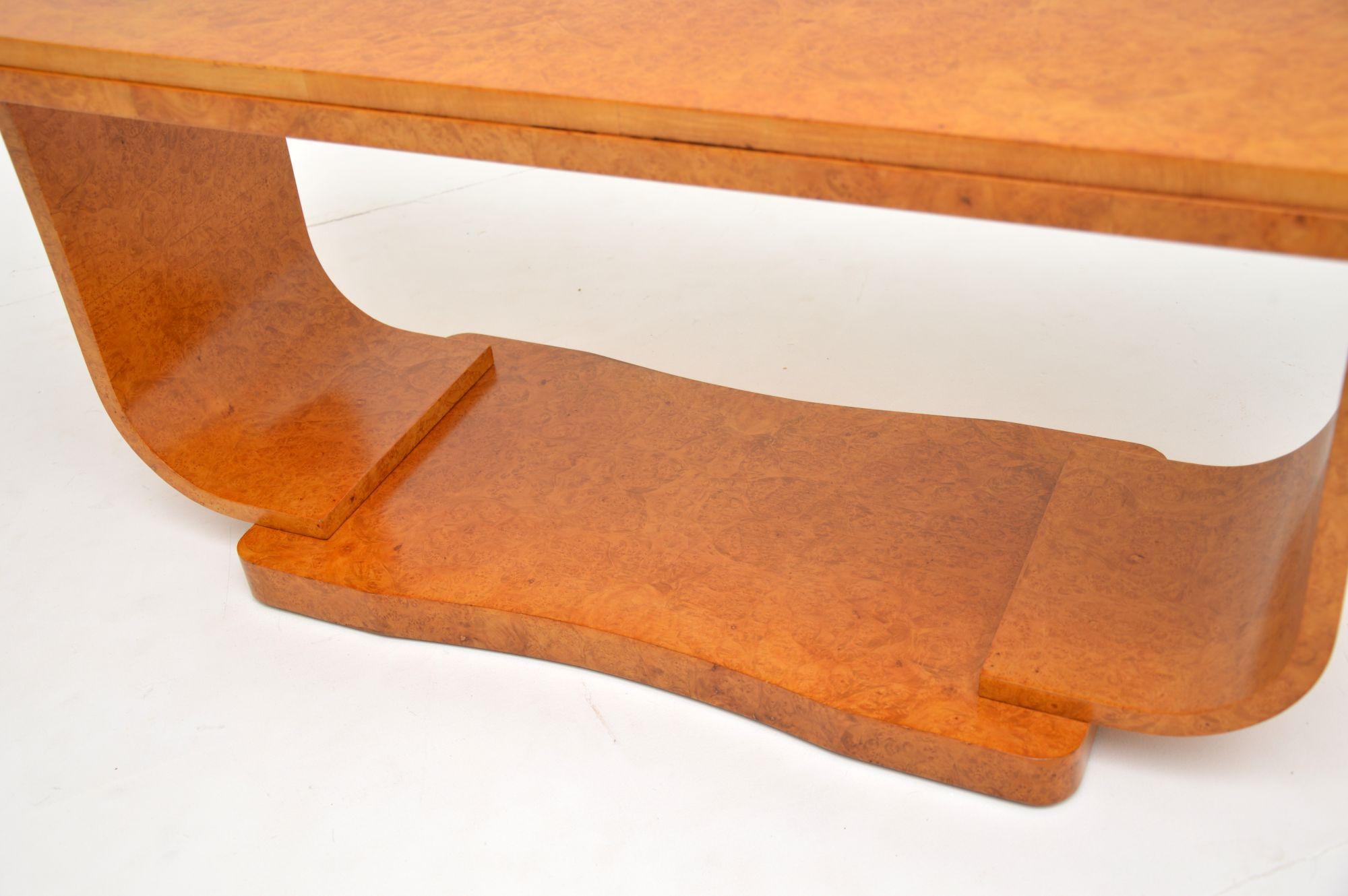 Early 20th Century Art Deco Burr Maple Coffee Table by Epstein
