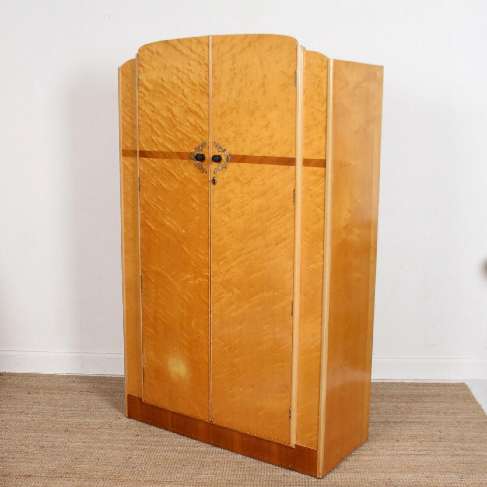 Art Deco Burr Maple Wardrobe Compactum In Good Condition For Sale In Newcastle upon Tyne, GB