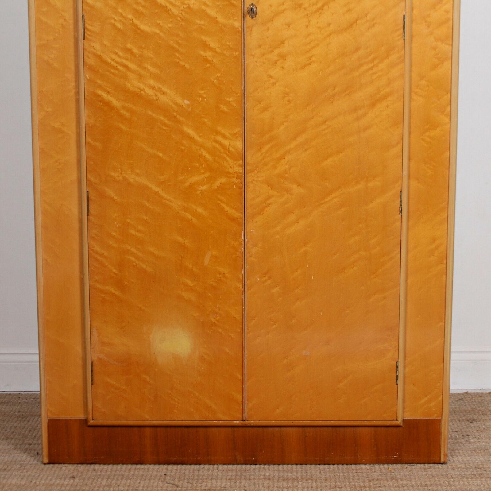 Art Deco Burr Maple Wardrobe Compactum For Sale 3