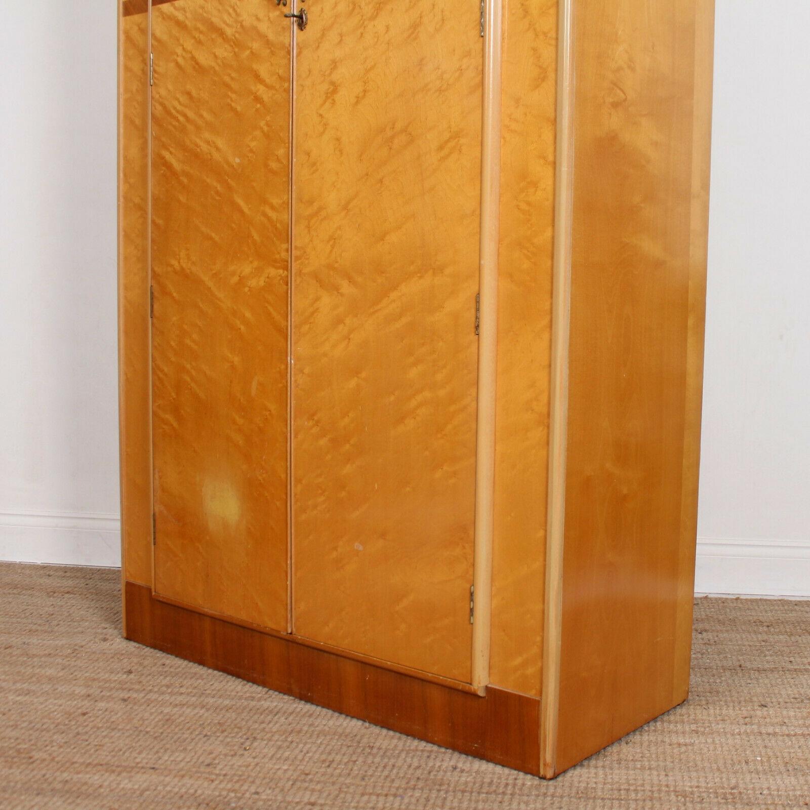 Art Deco Burr Maple Wardrobe Compactum For Sale 4