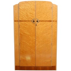 Art Deco Burr Maple Wardrobe Compactum