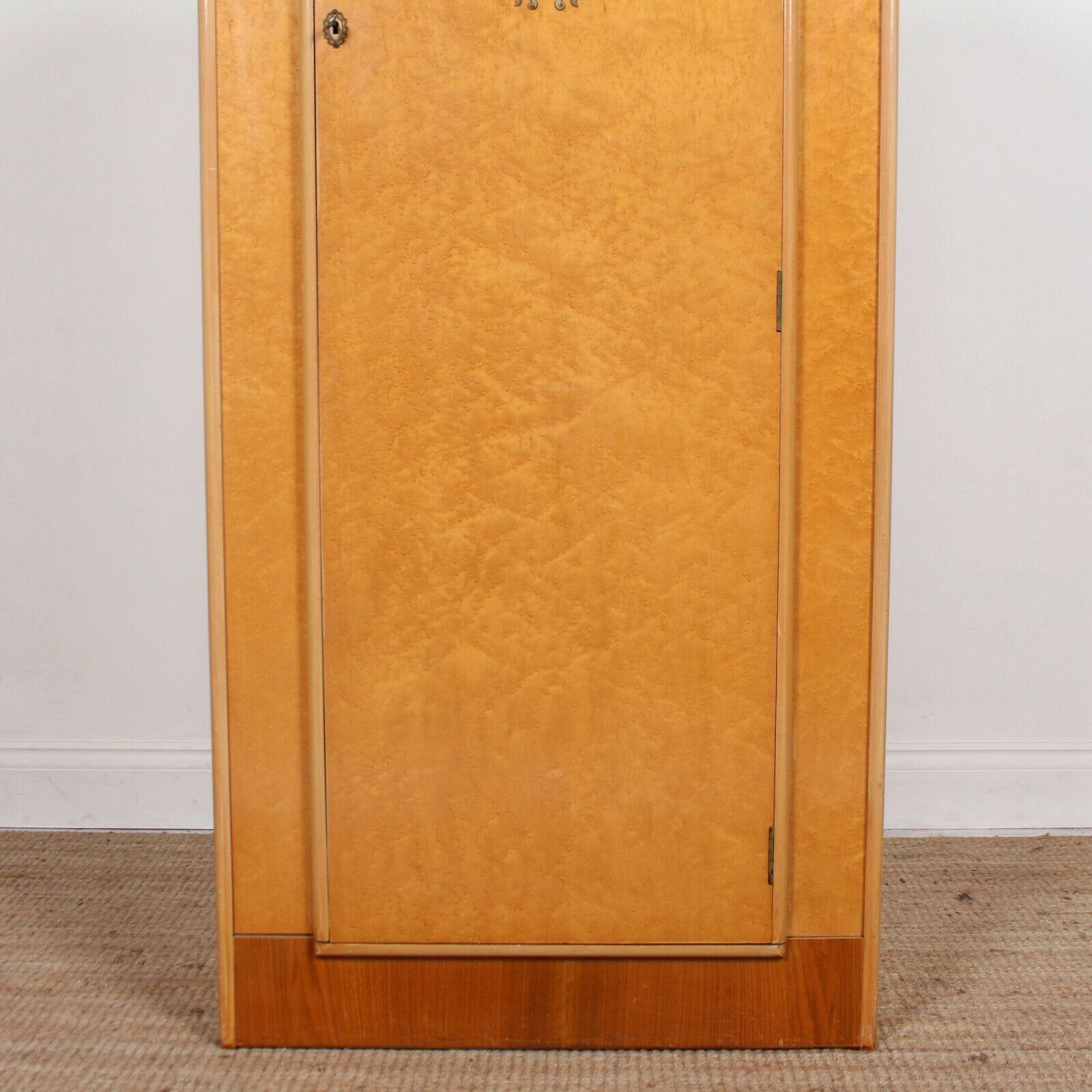 Art Deco Burr Maple Wardrobe Gents Compactum For Sale 2