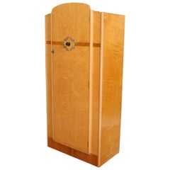 Art Deco Burr Maple Wardrobe Gents Compactum