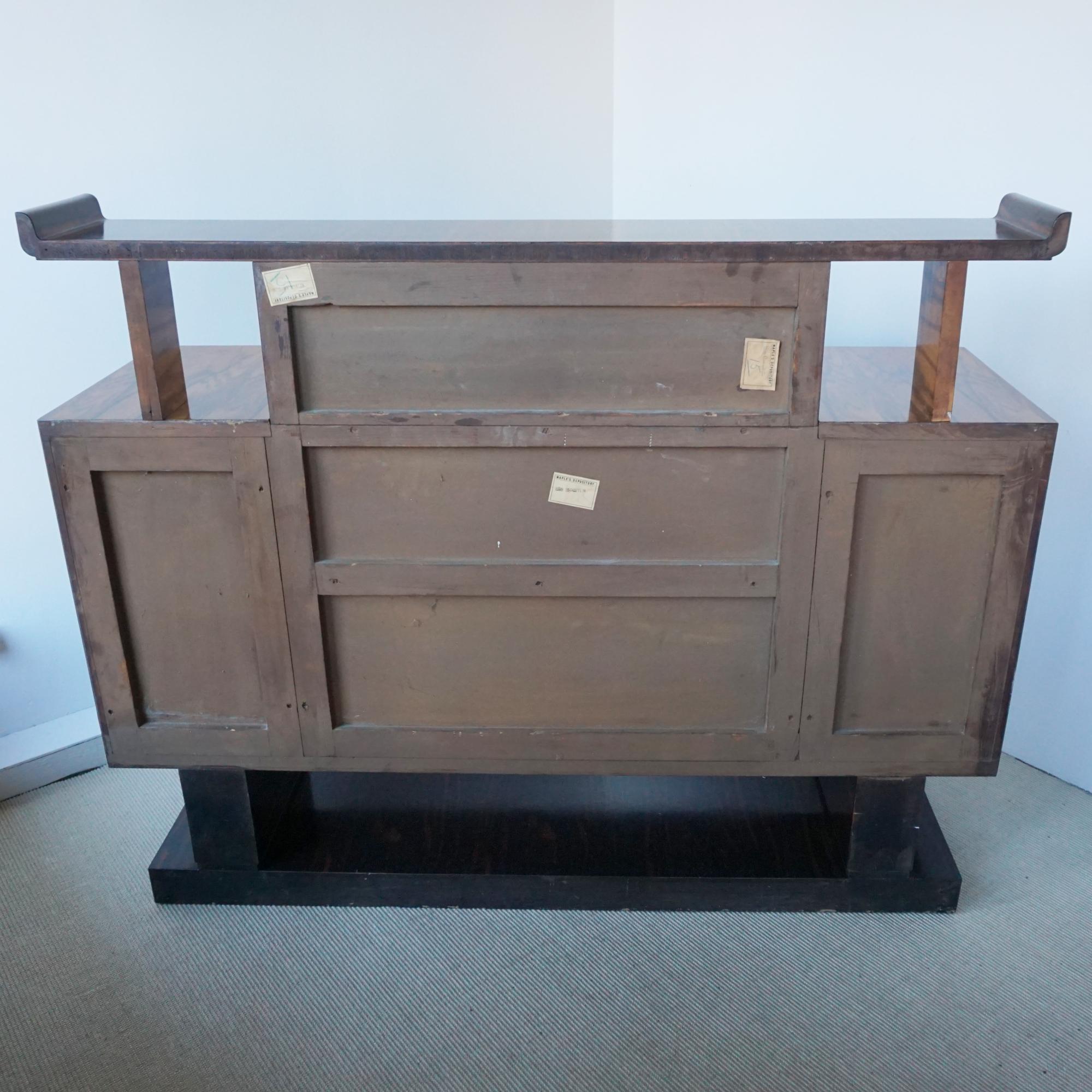Buffet Art Déco en ronce de noyer et ébène de Macassar Bon état - En vente à Forest Row, East Sussex