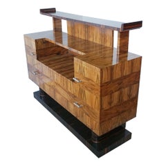 Buffet Art Déco en ronce de noyer et ébène de Macassar