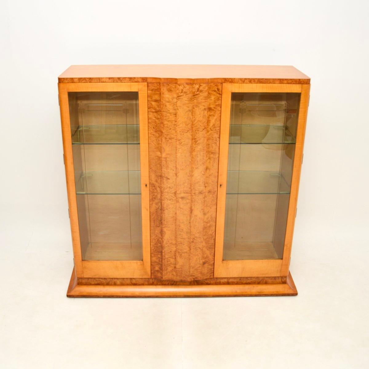 Librería / Armario Art Decó de nogal y sicomoro by Epstein mediados del siglo XX en venta