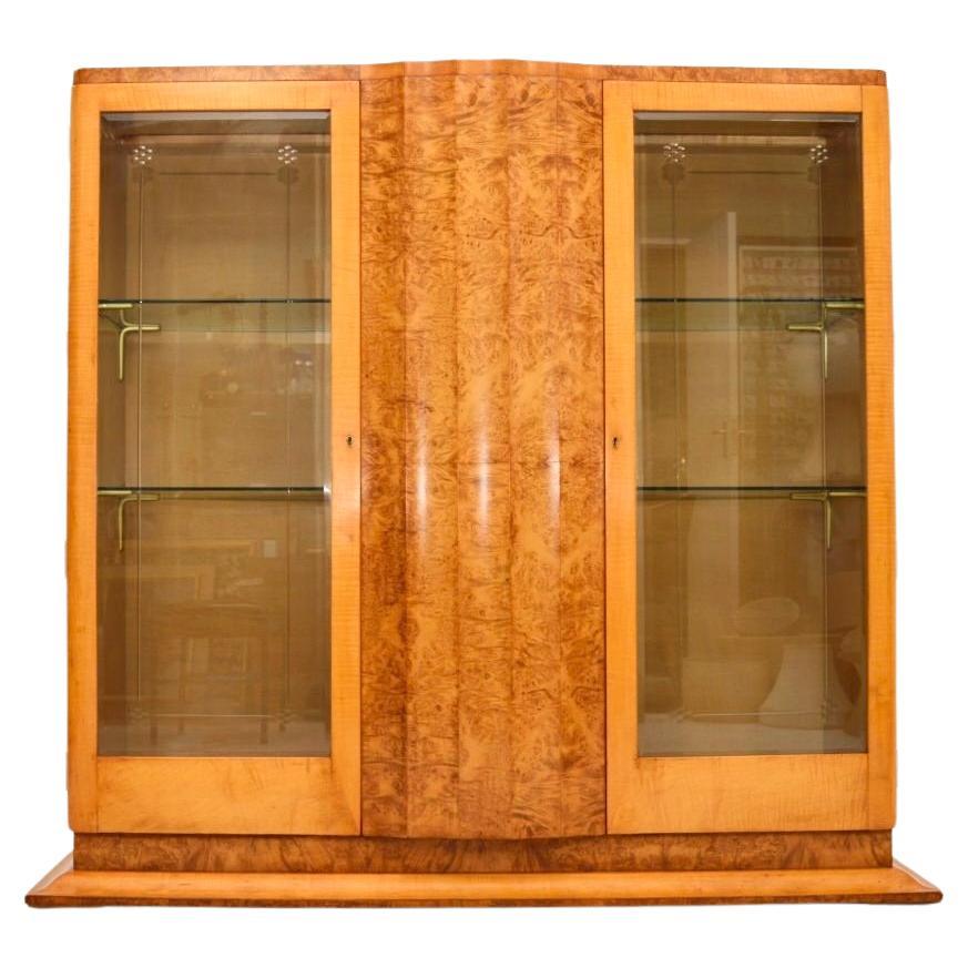 Librería / Armario Art Decó de nogal y sicomoro by Epstein Británico en venta