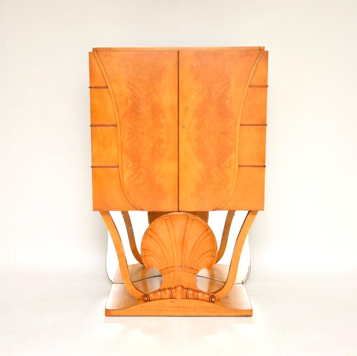 British Art Deco Burr Walnut and Sycamore Cocktail Cabinet by Hille For Sale