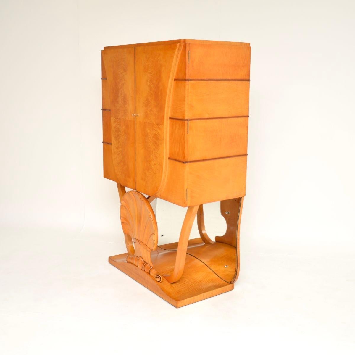 Art Deco Burr Walnut and Sycamore Cocktail Cabinet by Hille For Sale 1
