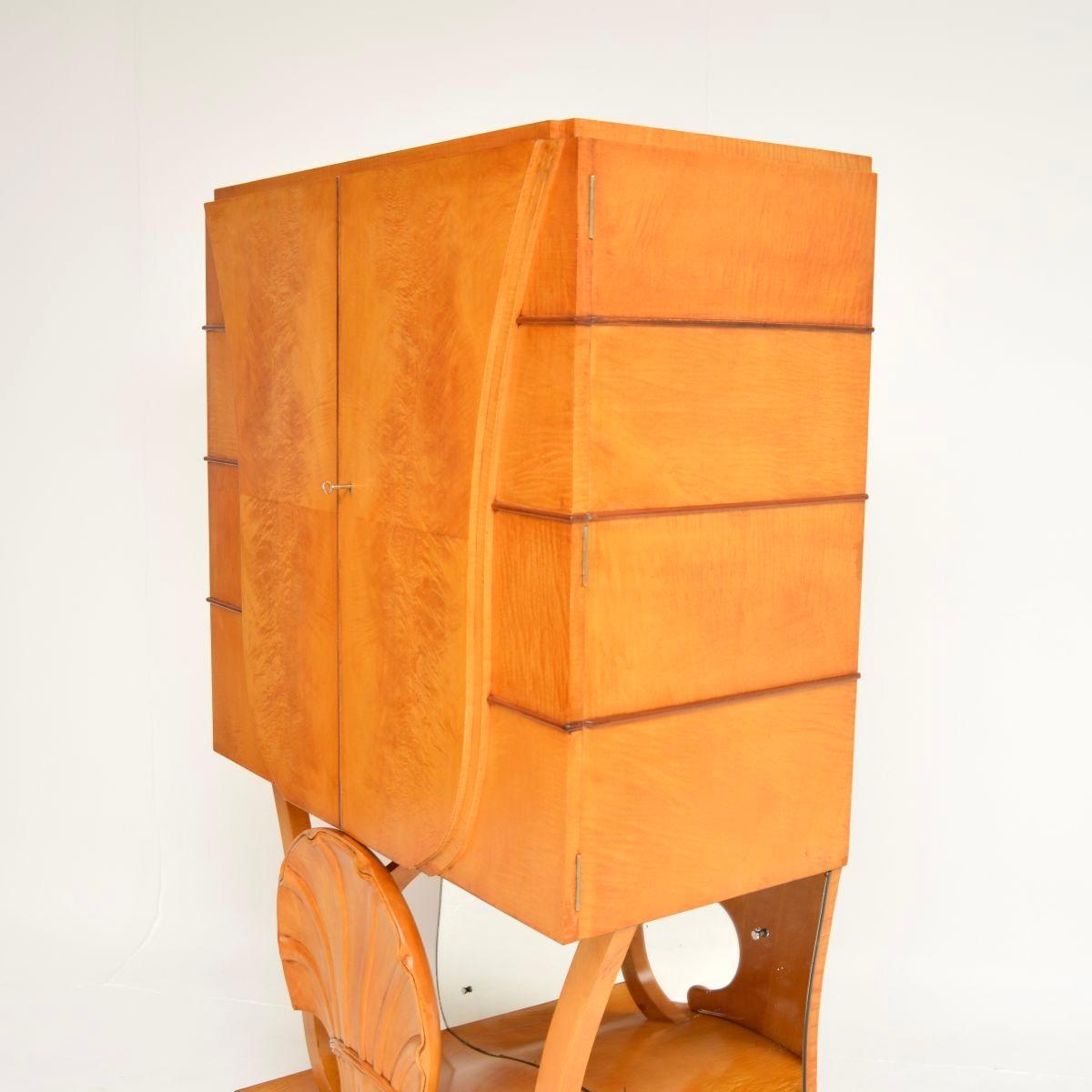 Art Deco Burr Walnut and Sycamore Cocktail Cabinet by Hille For Sale 2