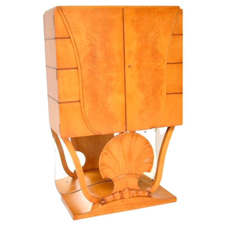Art Deco Burr Walnut and Sycamore Cocktail Cabinet by Hille For Sale